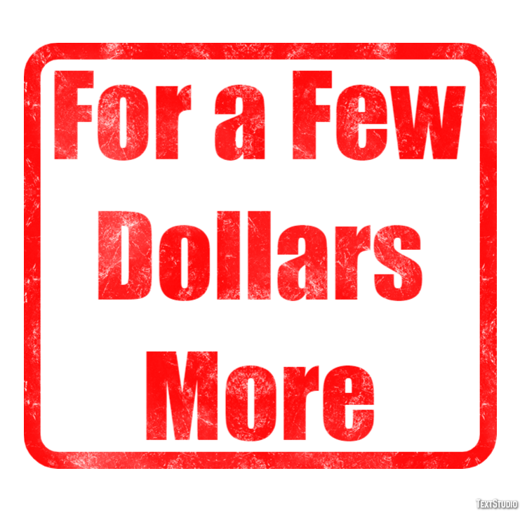 For a Few Dollars More Effetto testo