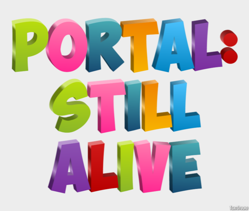 Portal: Still Alive Effetto testo