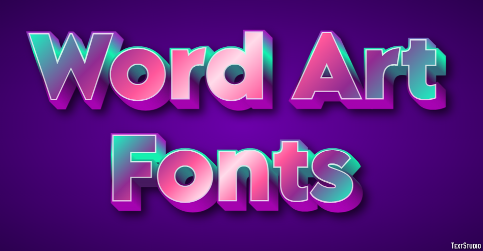 Word Art Fonts Effetto testo