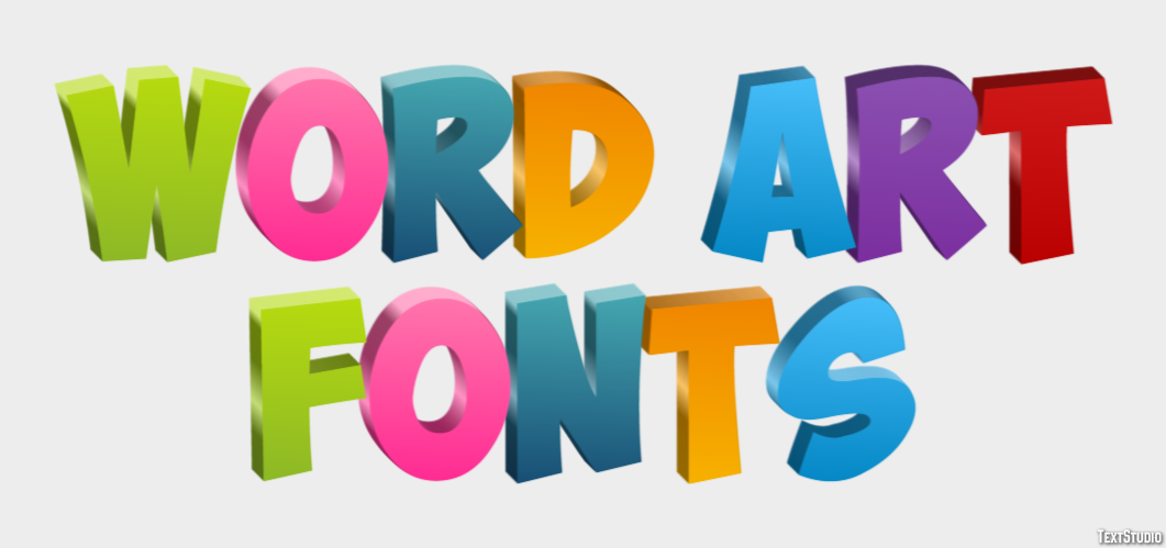 Word Art Fonts Effetto testo