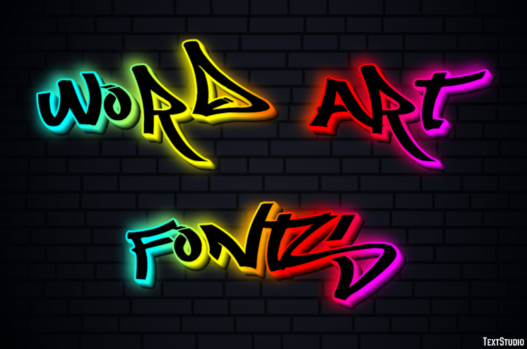Word Art Fonts Effetto testo