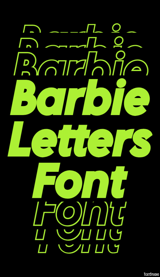 Barbie Letters Font テキスト効果