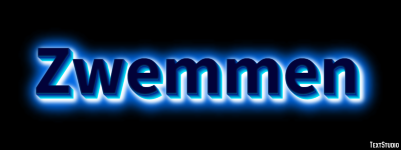 Zwemmen Texteffekt