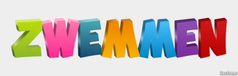 Zwemmen Texteffekt