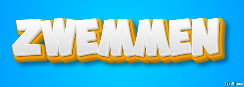 Zwemmen Texteffekt