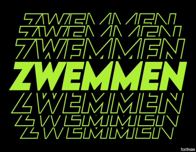 Zwemmen Texteffekt