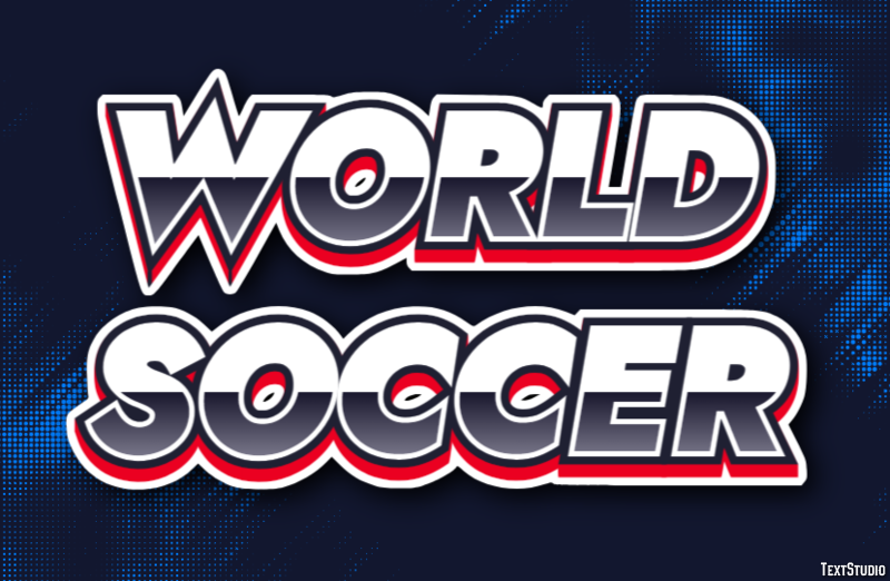 World Soccer Effetto testo