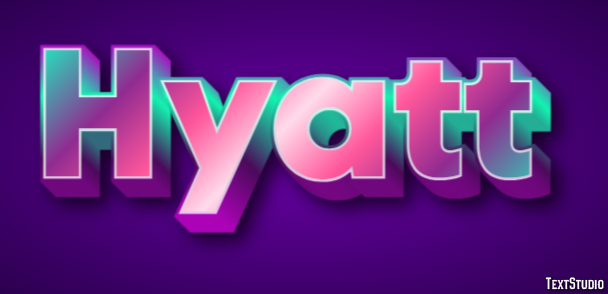 Hyatt Эффект текста
