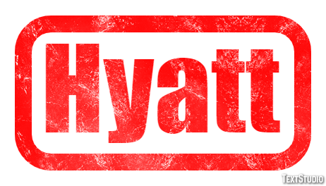 Hyatt Эффект текста