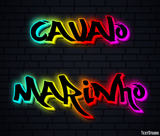 Cavalo marinho Efeito do texto