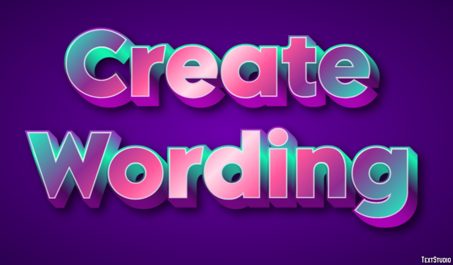 Create Wording Эффект текста