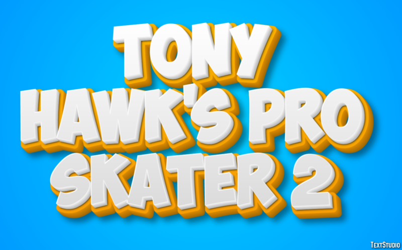 Tony Hawk's Pro Skater 2 Эффект текста