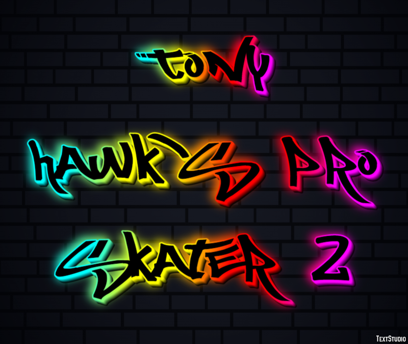 Tony Hawk's Pro Skater 2 Эффект текста