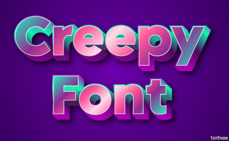 Creepy Font Efeito de texto