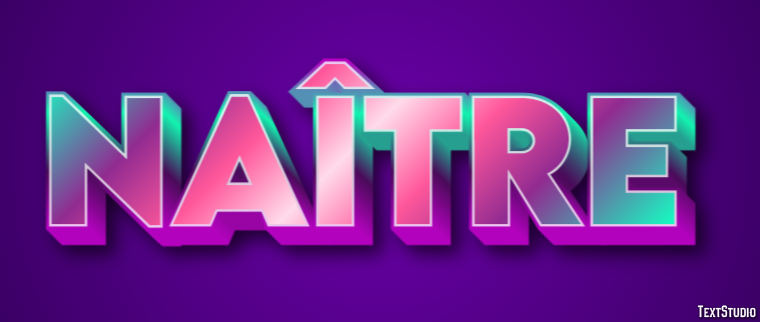 Naître Effet de texte