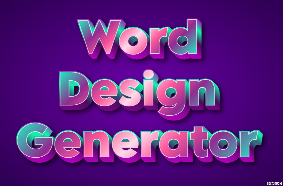 Word Design Generator Efeito de texto