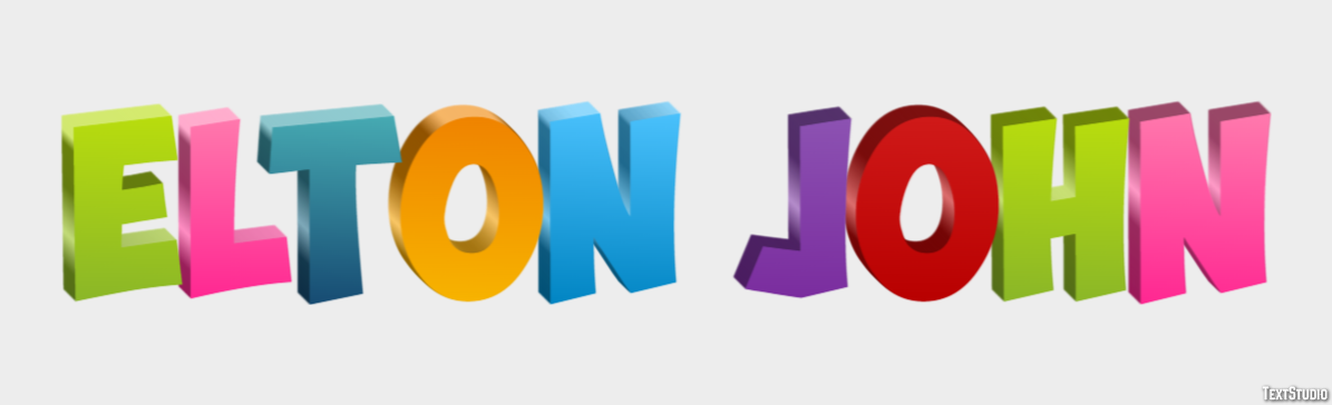 Elton John Text Effect