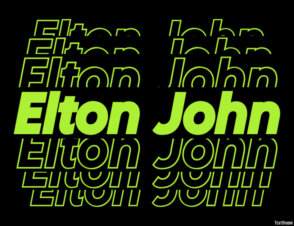 Elton John Text Effect