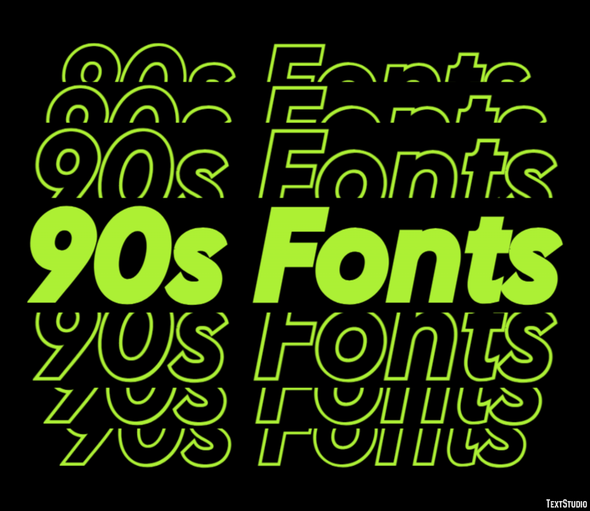 90s Fonts Text Effect