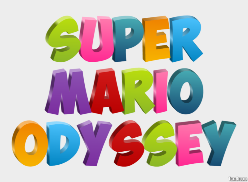 Super Mario Odyssey Effetto testo