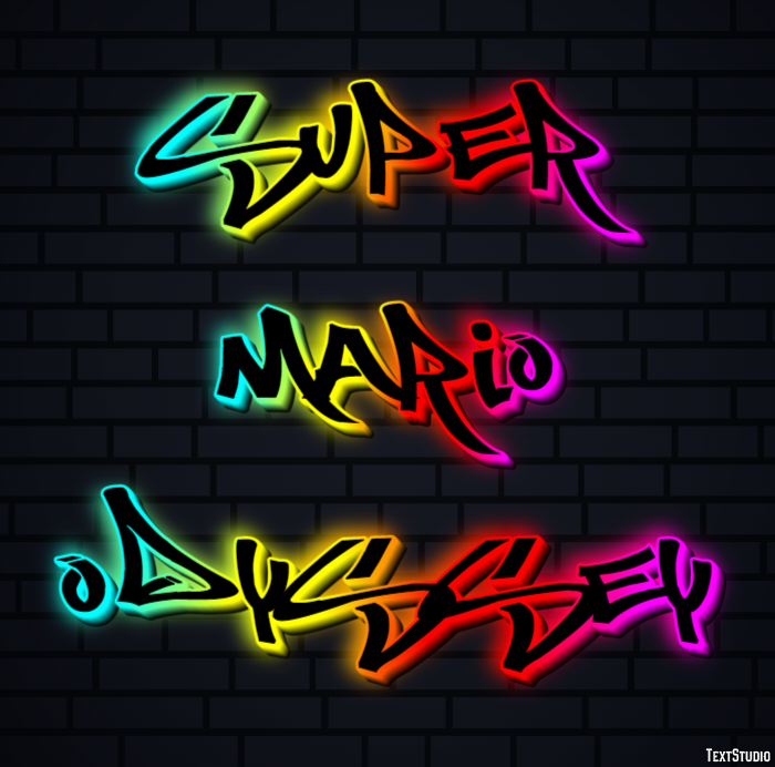 Super Mario Odyssey Effetto testo