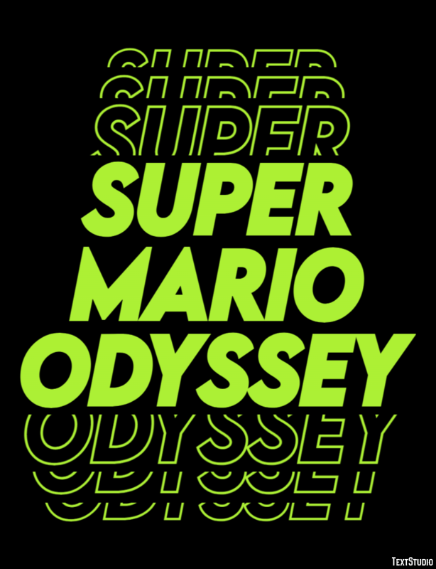 Super Mario Odyssey Effetto testo