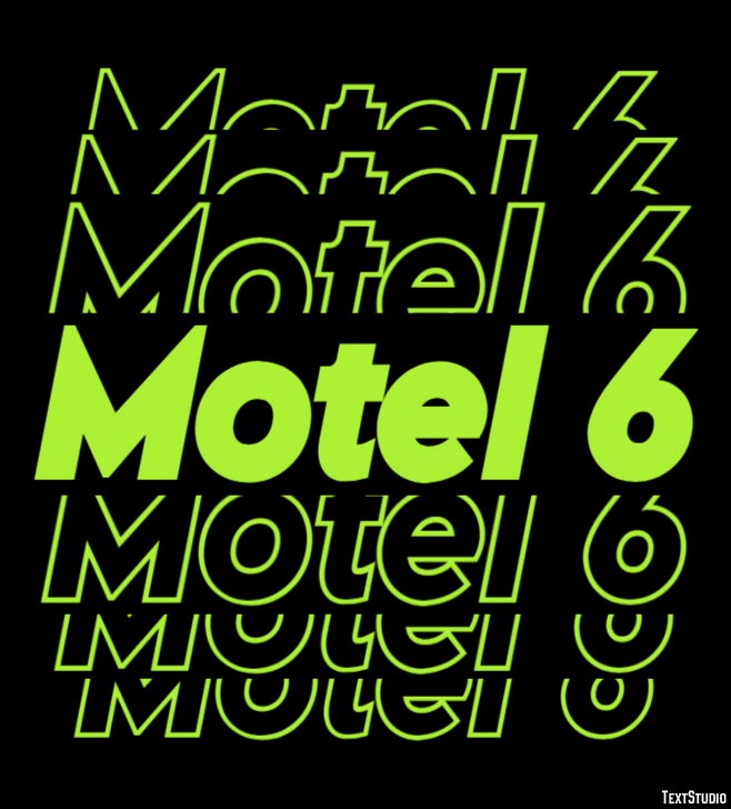 Motel 6 Efeito de texto