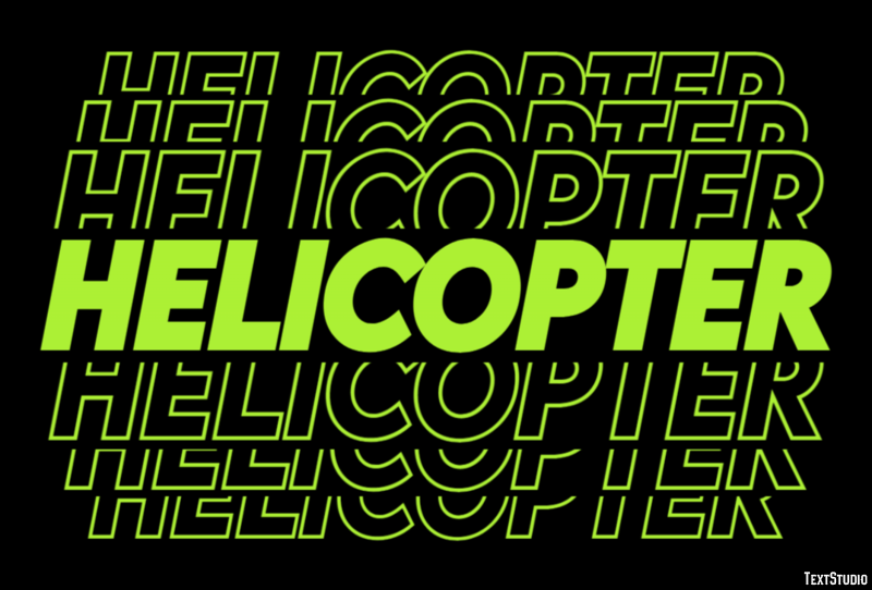 Helicopter Tekst Effect