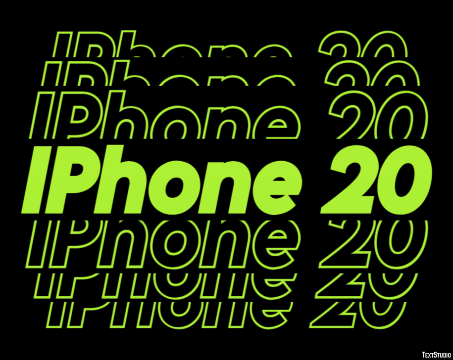 IPhone 20 Efekt tekstowy