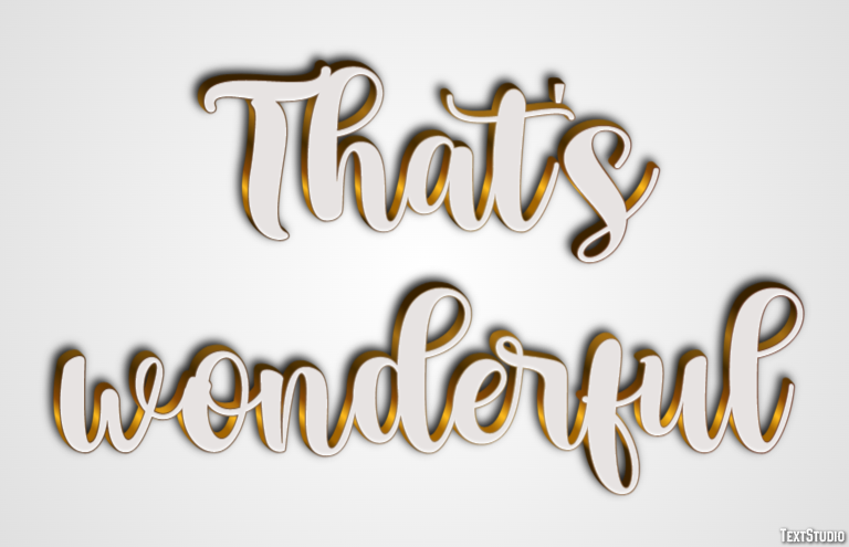 That's wonderful Effet de Texte