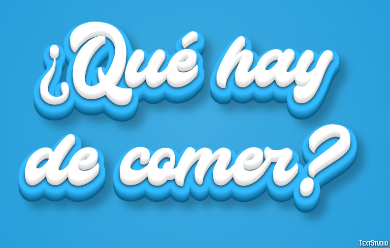 ¿Qué hay de comer? Efecto de Texto