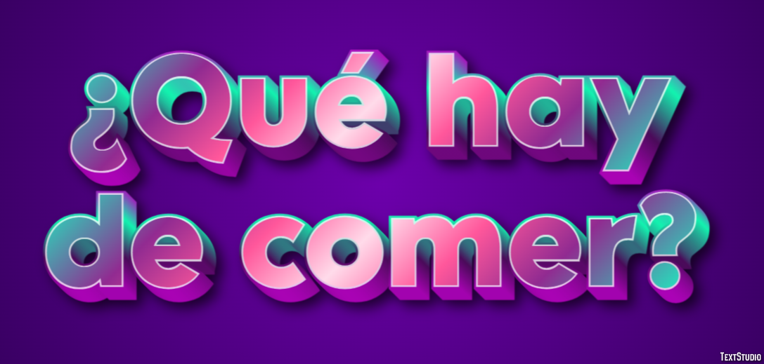 ¿Qué hay de comer? Efecto de Texto
