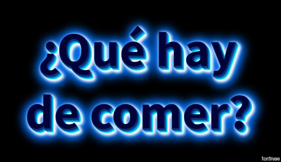¿Qué hay de comer? Efecto de Texto
