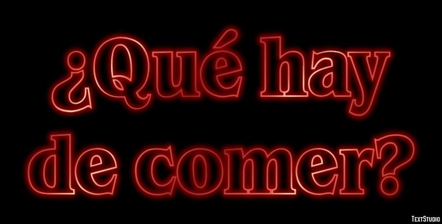 ¿Qué hay de comer? Effetto testo