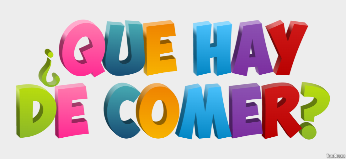 ¿Qué hay de comer? Efecto de Texto