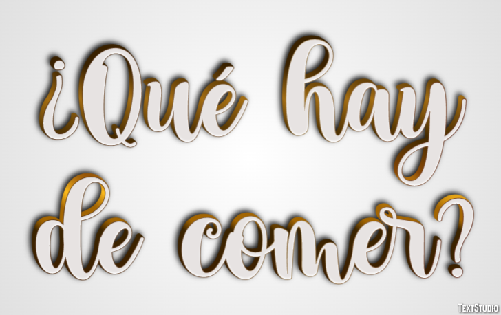 ¿Qué hay de comer? Efecto de Texto
