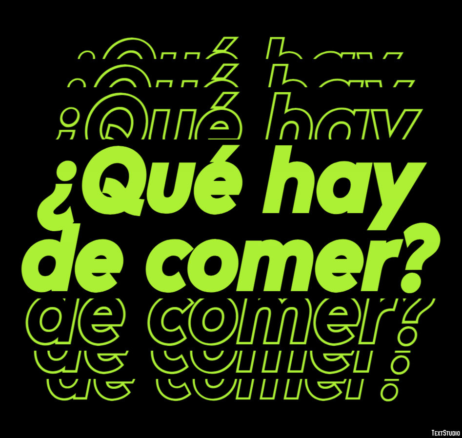 ¿Qué hay de comer? Efecto de Texto