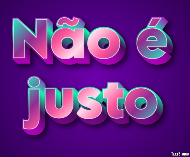 Não é justo Efeito de texto