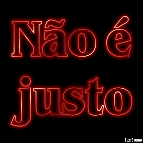 Não é justo Efeito de texto