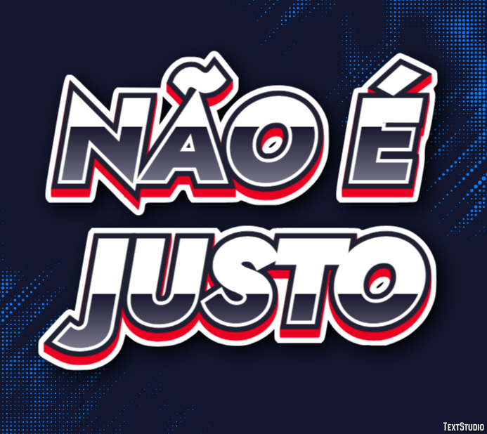Não é justo Efeito de texto