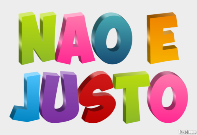Não é justo Efeito de texto