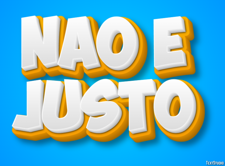 Não é justo Efeito de texto