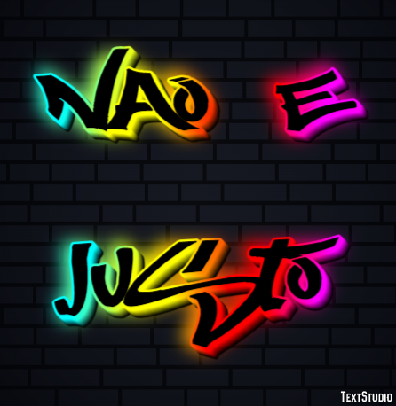 Não é justo Efeito de texto