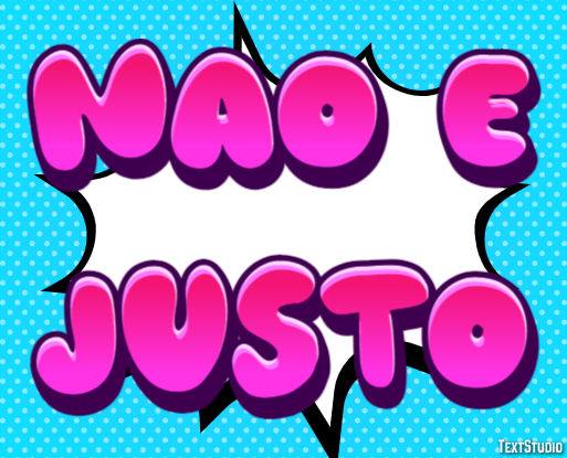 Não é justo Efeito de texto