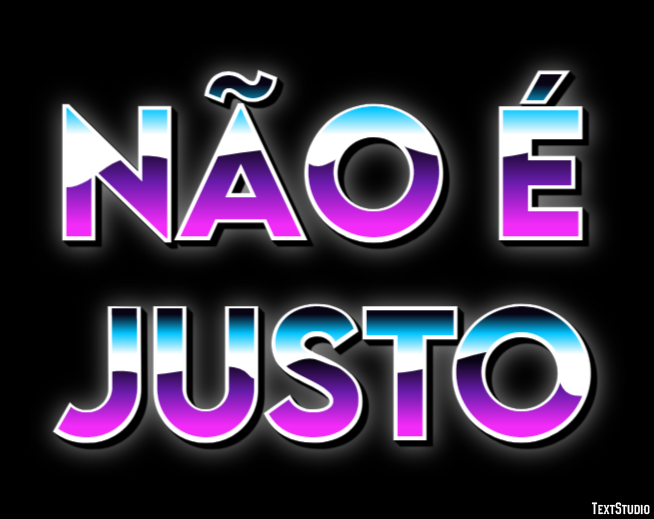 Não é justo Efeito de texto