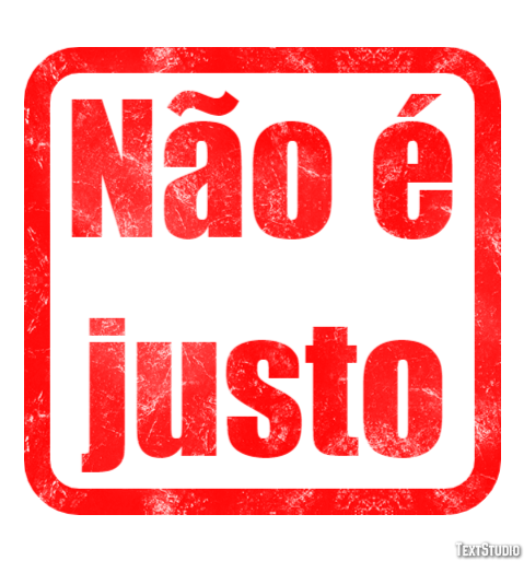 Não é justo Efeito de texto