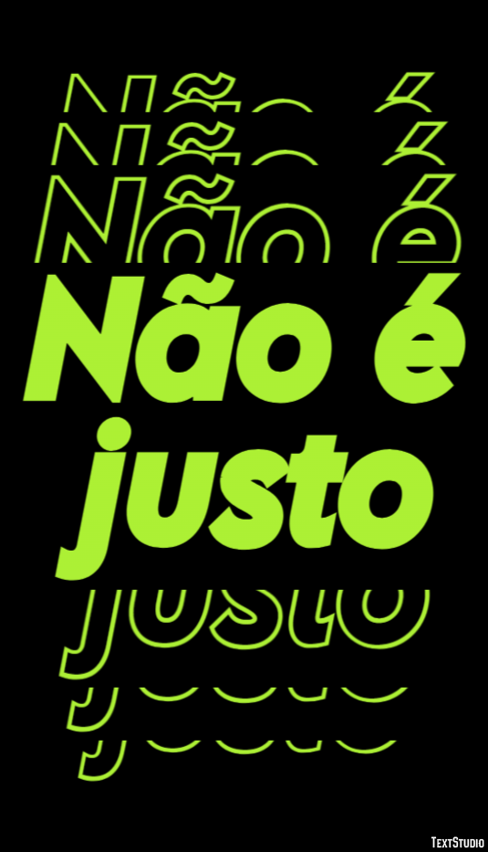Não é justo Efeito de texto
