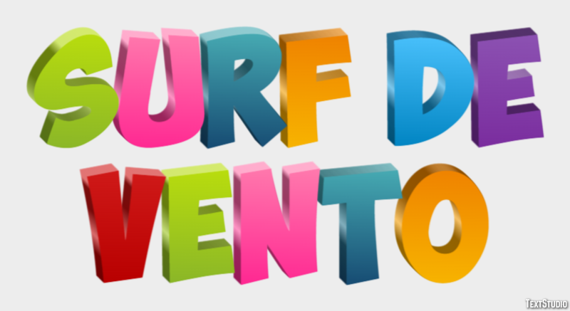 Surf de Vento Efeito do texto