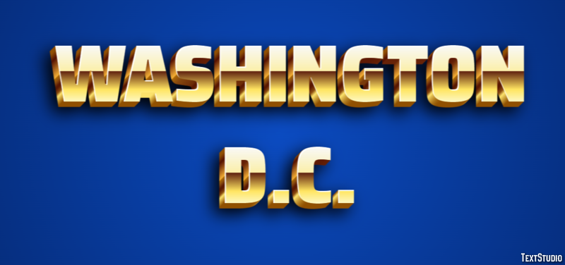 Washington D.C. Efeito de texto