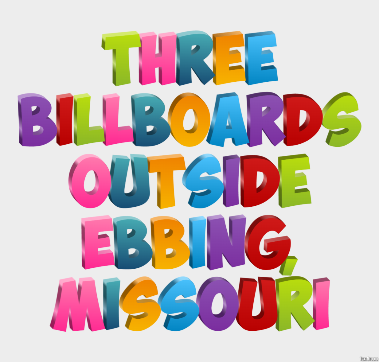 Three Billboards Outside Ebbing, Missouri Text effect